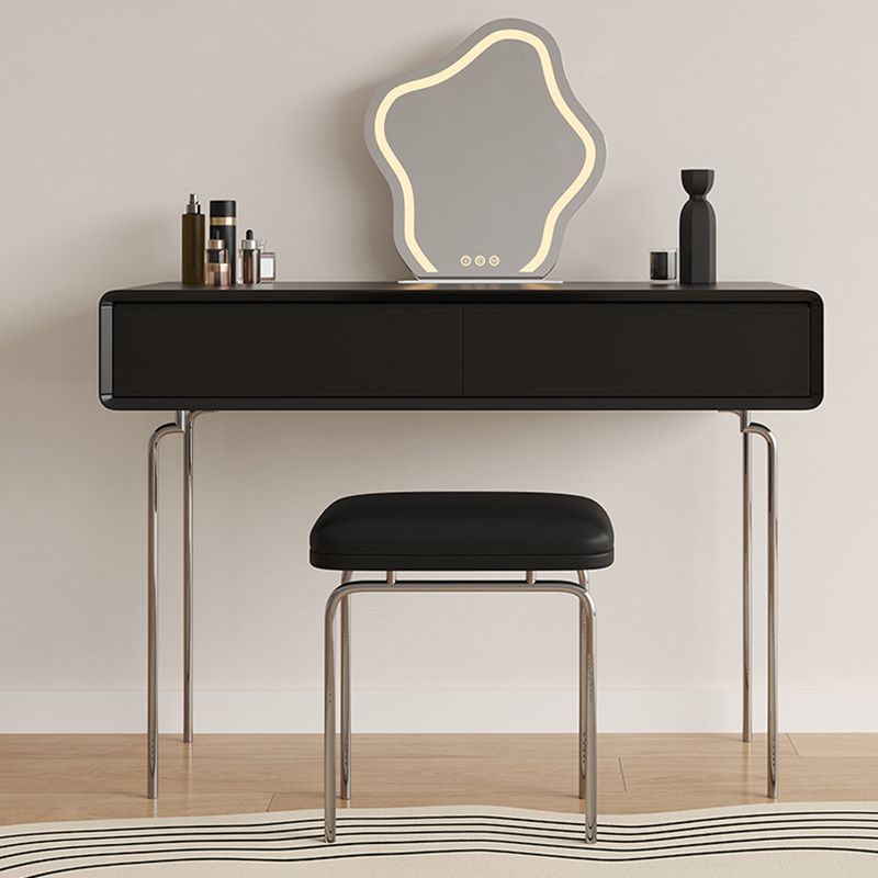 Wood Standing Makeup Vanity Set Lighted Mirror Makeup Vanity
