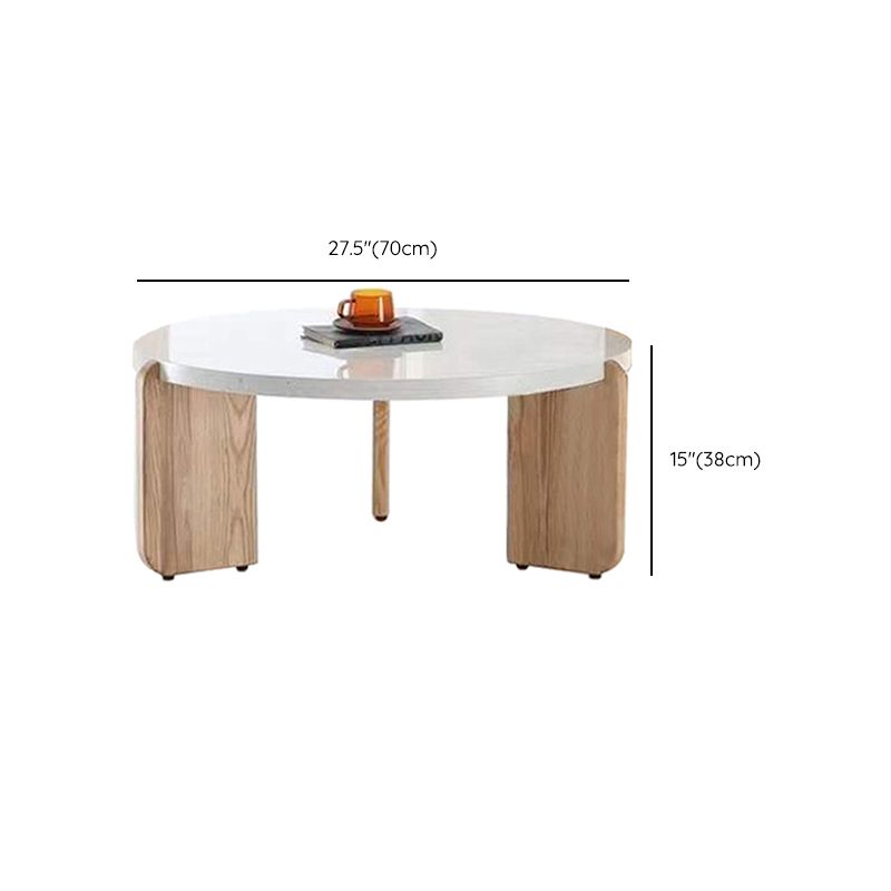 3 Legs Single Coffee Table Modern Round White Slate Coffee Table