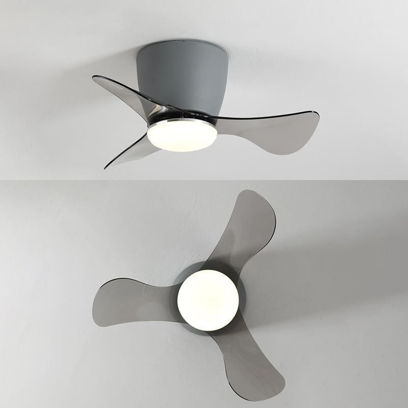 Geometry Ceiling Fan Light Kids Style Metal 1 Light LED Flush Light for Bedroom