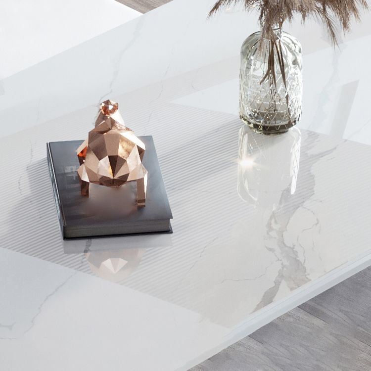 Modern Rectangle Dinette Set 1/4/5/7 Pieces Stone Top Dining Table Set