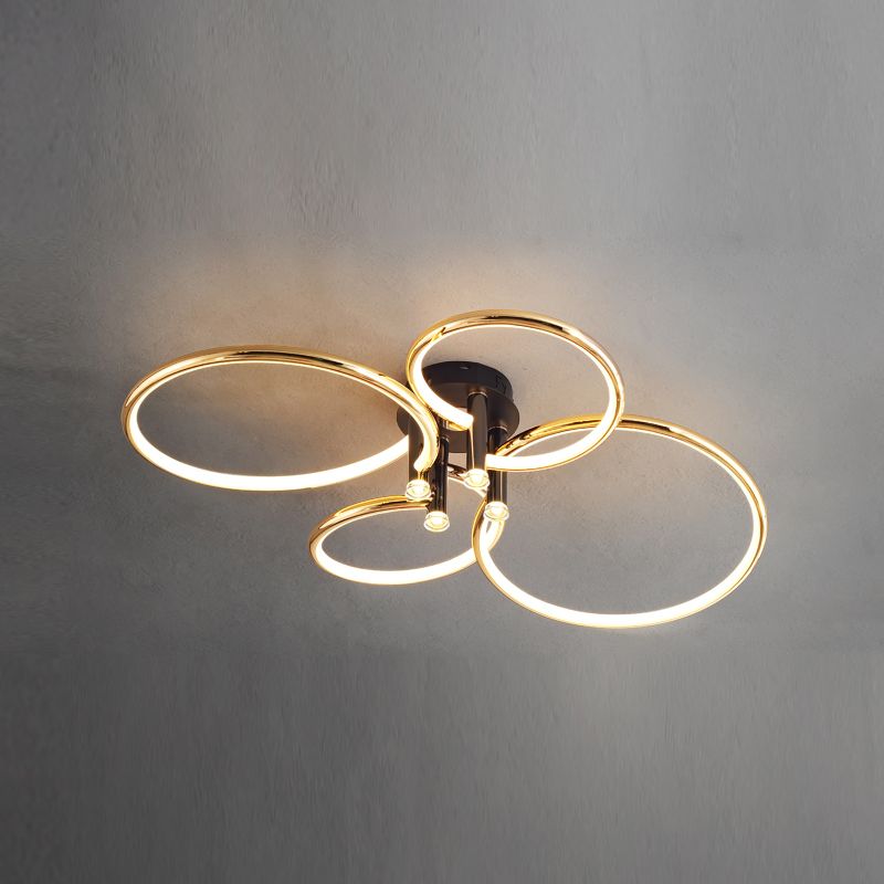 Luminaires encastrés contemporains Lampes encastrées linéaires en métal en or