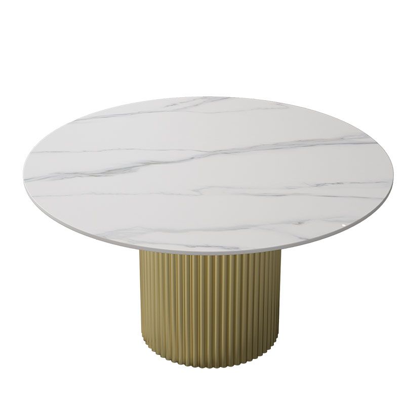 Glam 1/7 Pieces Dining Set Circular Stone Dining Table for Kitchen