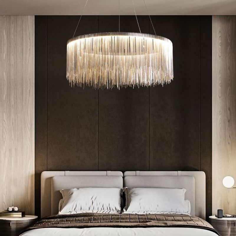 Metallzylindrische Form Kronleuchter moderner Stil Multi -1 -hängendes Licht für Schlafzimmer
