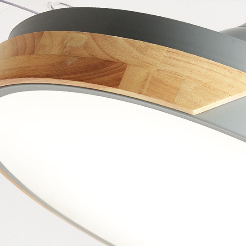 Metal Circular Ceiling Fan Light Nordic LED Ceiling Mounted Light