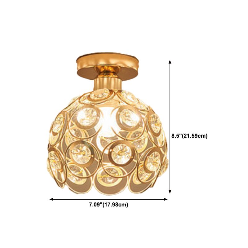 Nordic Crystal Ceiling Light Simple Flush Mount Light Fixture for Bedroom