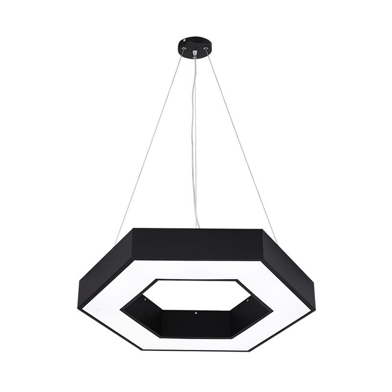 Honeycomb Gym Down Lighting Pendant Iron LED Nordic Hanging Ceiling Light in Black
