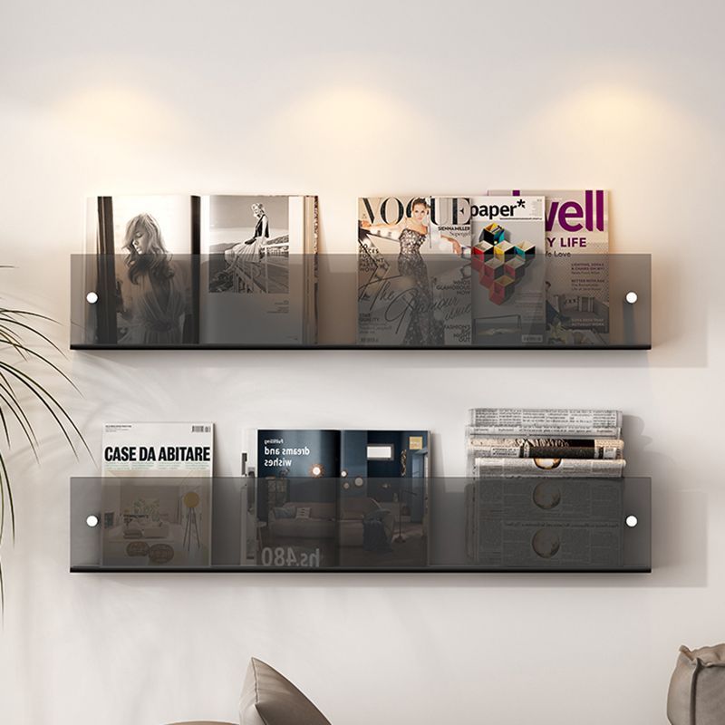 Modern Acrylic Floating Bookshelf 5.9" H Wall Mounted Bookcase