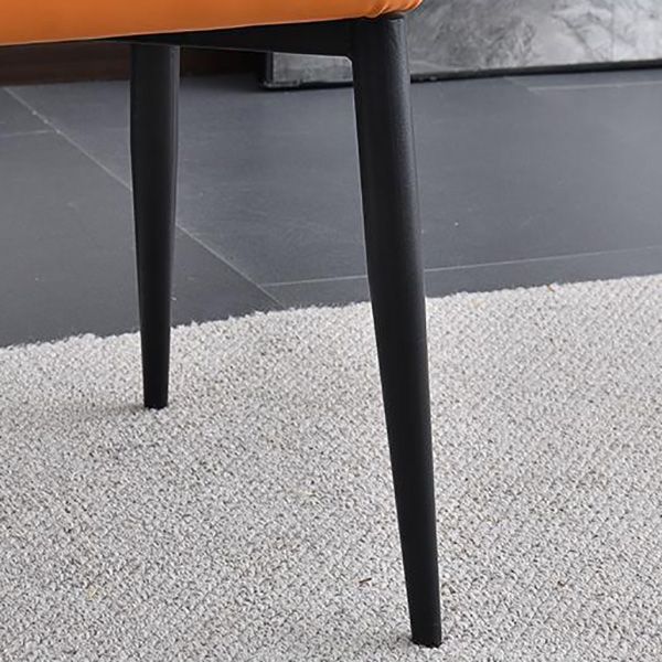 Contemporary Faux Leather Dining Chairs Metal Parsons Side Chair