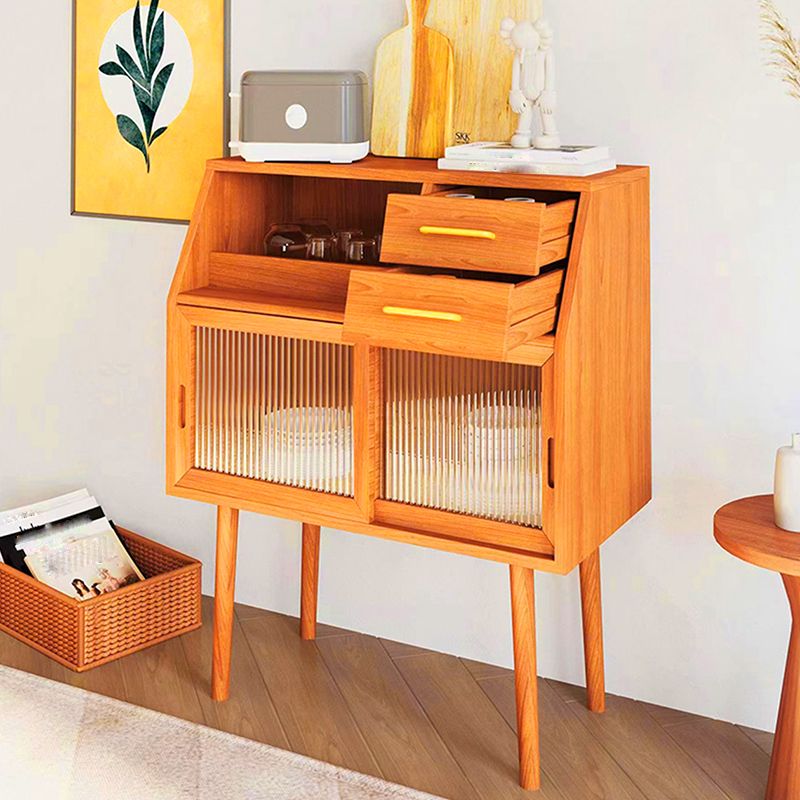 Solid Wood Server Modern Style 2 Drawers Server for Dining Room
