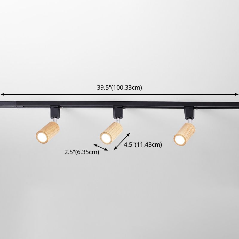 Kits d'éclairage sur rail en rondins nordiques, minimaliste japonais, pour la maison, le salon, Rail de guidage à Angle réglable, petit projecteur monté en Surface