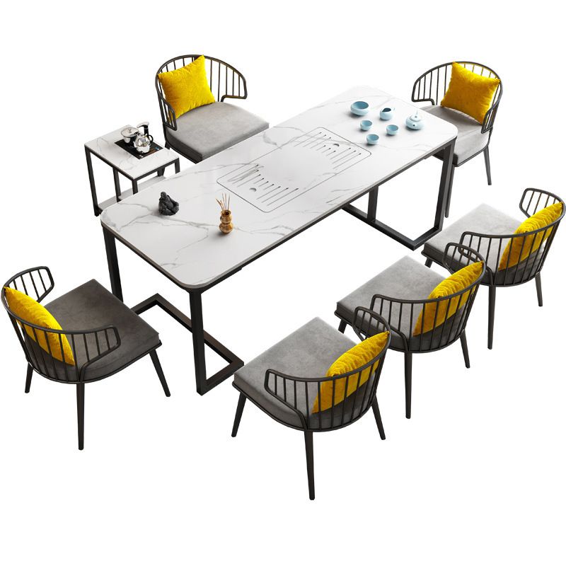 Grey Upholstered Dining Chairs Metal Windsor Back Arm Chairs