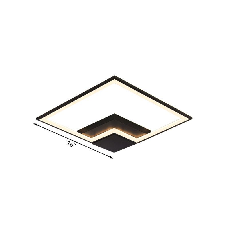 Negro/Blanco/Blanco/Negro y Blanco Antorcha Cuadrada de Antorcha Simplicidad 16 "/19,5" /23,5 " Lámpara de Chorro Acrílico LED de ancho en la luz cálida/blanca