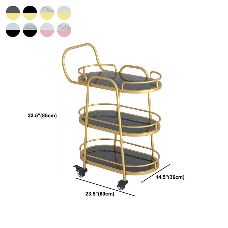 33.46" High Rolling Modern Prep Table Stone Prep Table for Dining Room