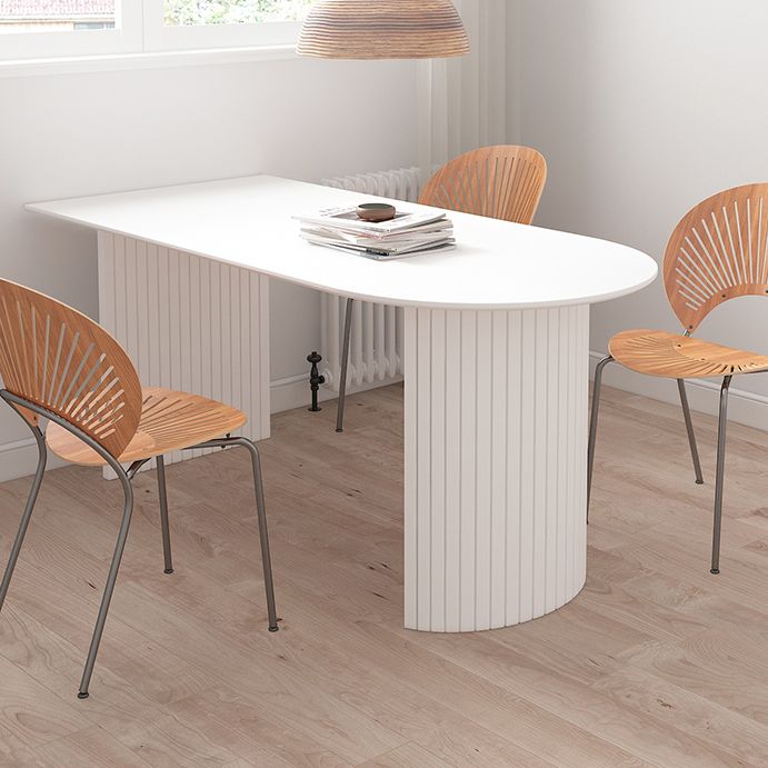 Double Pedestal Table Stone Dining Room Home Furniture with Pine Solid Wood