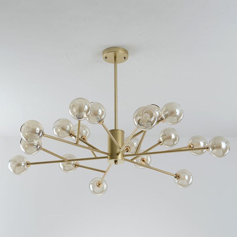 Modern Iron Geometry Hanging Lamp American Style Chandelier Light for Bedroom