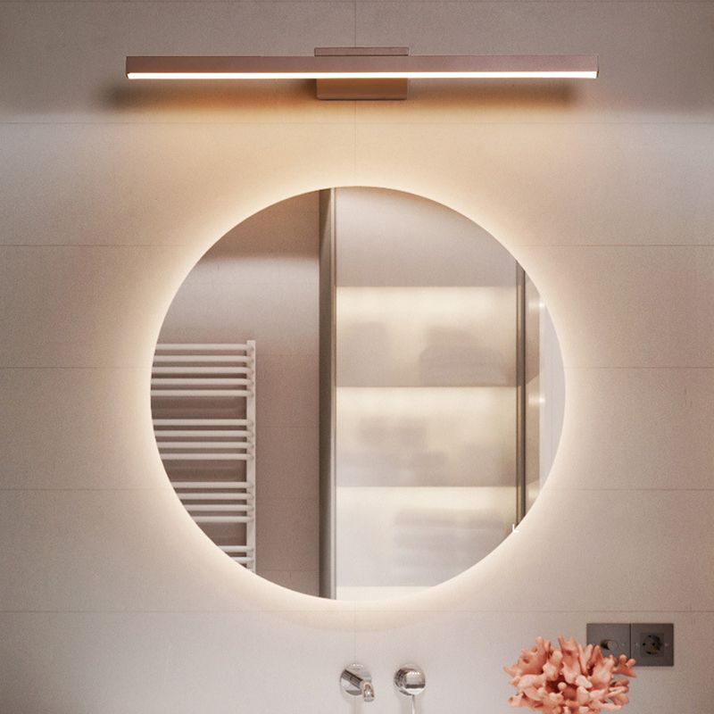 Straight Wall Sconce Lighting Simplicity Acrylic LED Bathroom Sconce Light Fixture in Coffee
