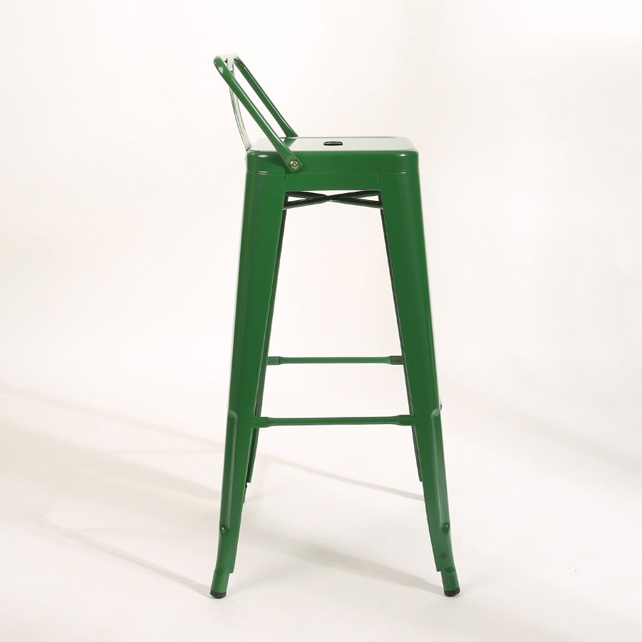 Industrial Square Bar and Counter Stool Metal Stool with 4 Legs