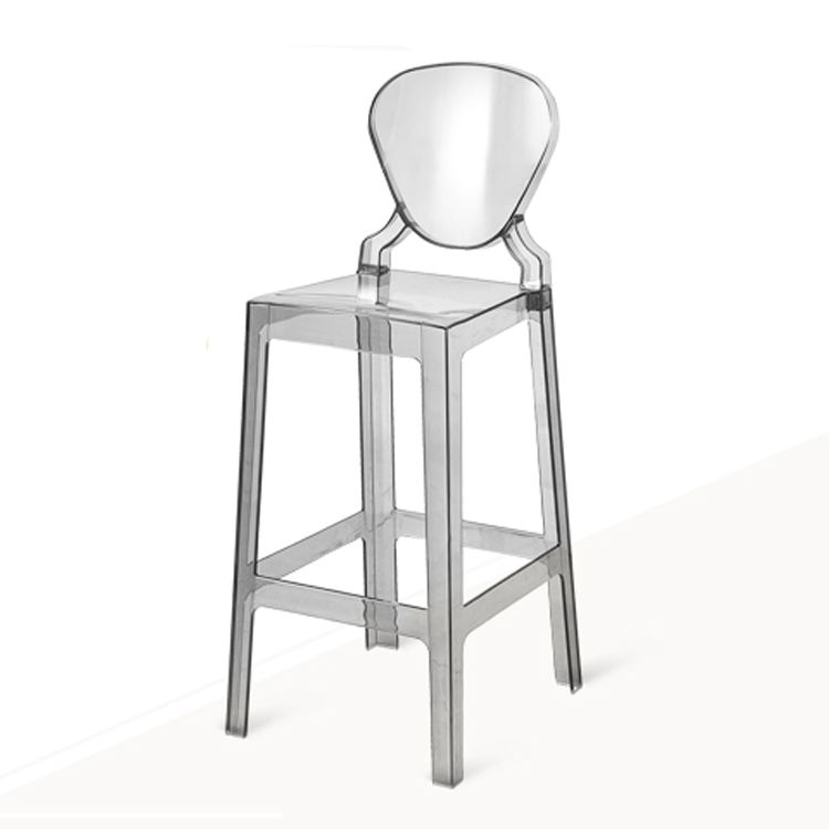 Scandinavian Design Plastic Counter Barstools Full Back Stools for Home
