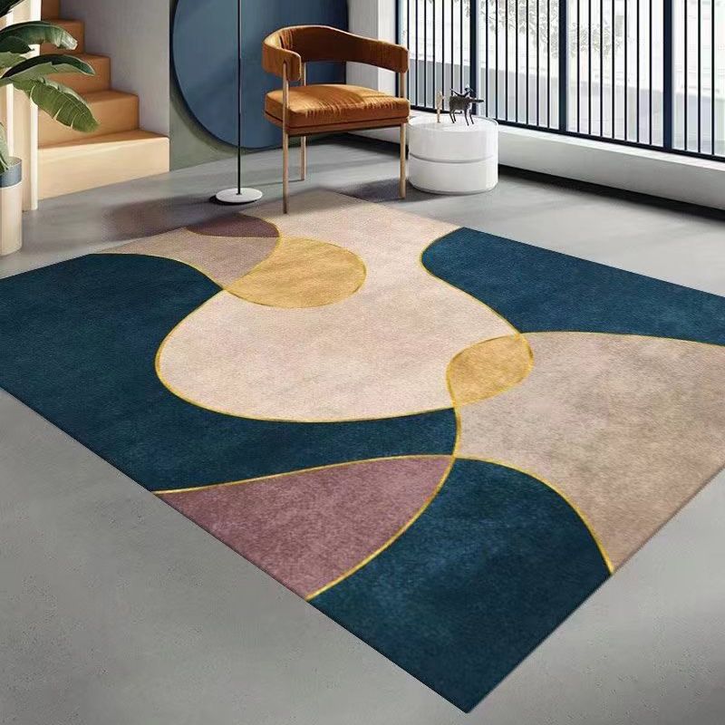 Gorgeous Geometric Rug Polyester Gray Rug Tear Resistant Rug for Living Room