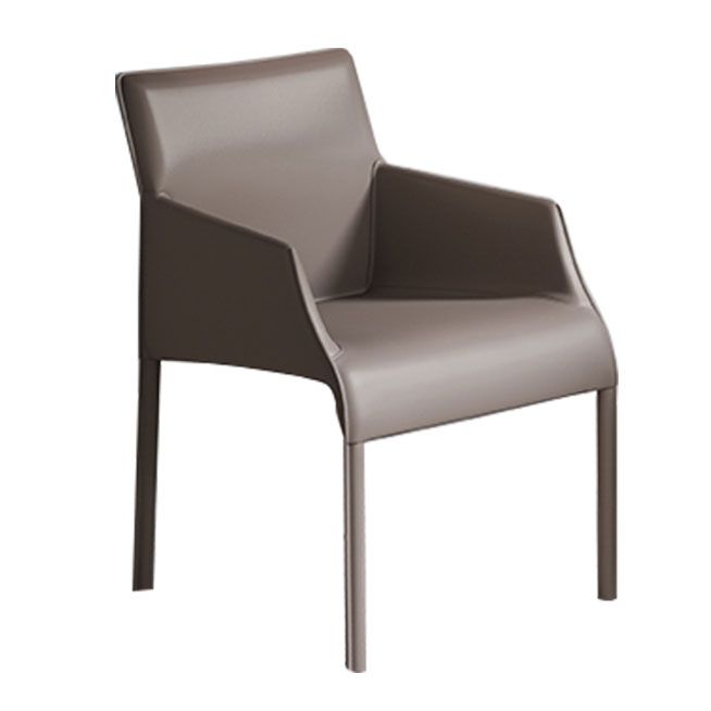 Contemporary Leather Dining Chair Parsons Chair in Matte Finish Indoor