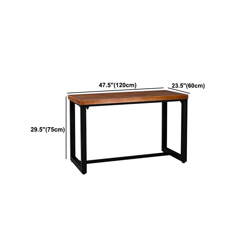 Industrial Pine Wood Table for Restaurant Dining Table with Metal Trestle Base