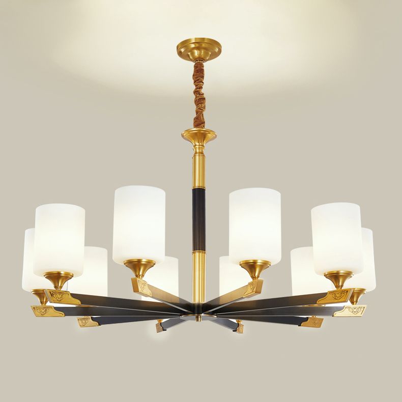 Modern Minimalism Style Cylindrical Hanging Chandelier Copper Ceiling Chandelier