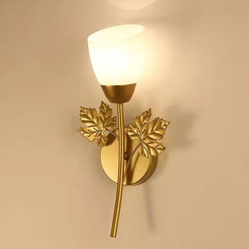 Conical Glass Wall Light Sconce Minimalist Style Sconce Light Fixture for Bedroom