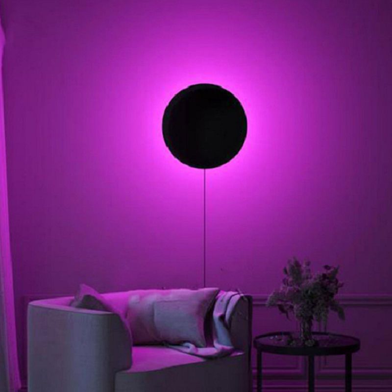 Modern Style Circle Wall Light Sconces Metal 1 Light Wall Mounted Light