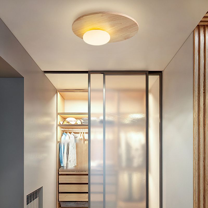 Modern Ceiling Light Wood Flush Mount Lighting for Hallway and Home