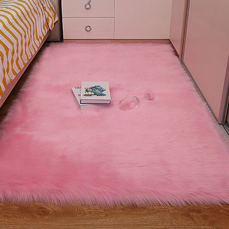 Casual Solid Home Decoration Shag Carpet Polyester Relaxing Area Carpet Pet Friendly Indoor Rug
