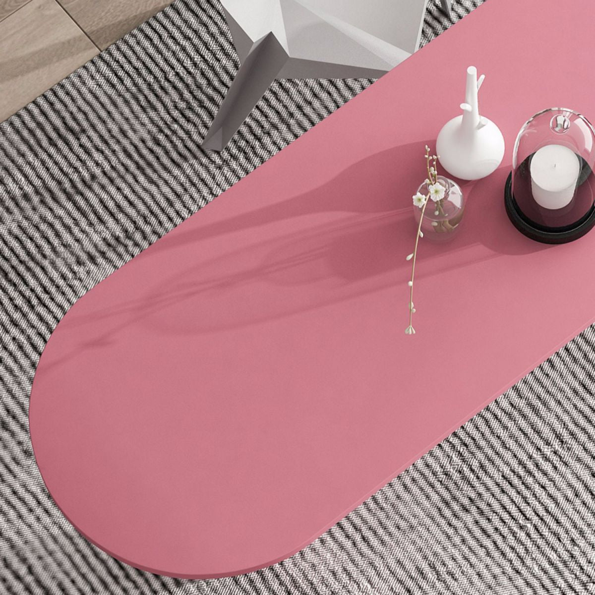 Modern Pink in Wood Counter Table Specialty Dining Table for Kitchen