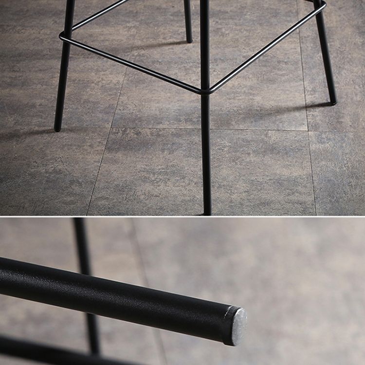 Industrial Style PU Leather Stools Square Low Back with Metal Legs for Bristol