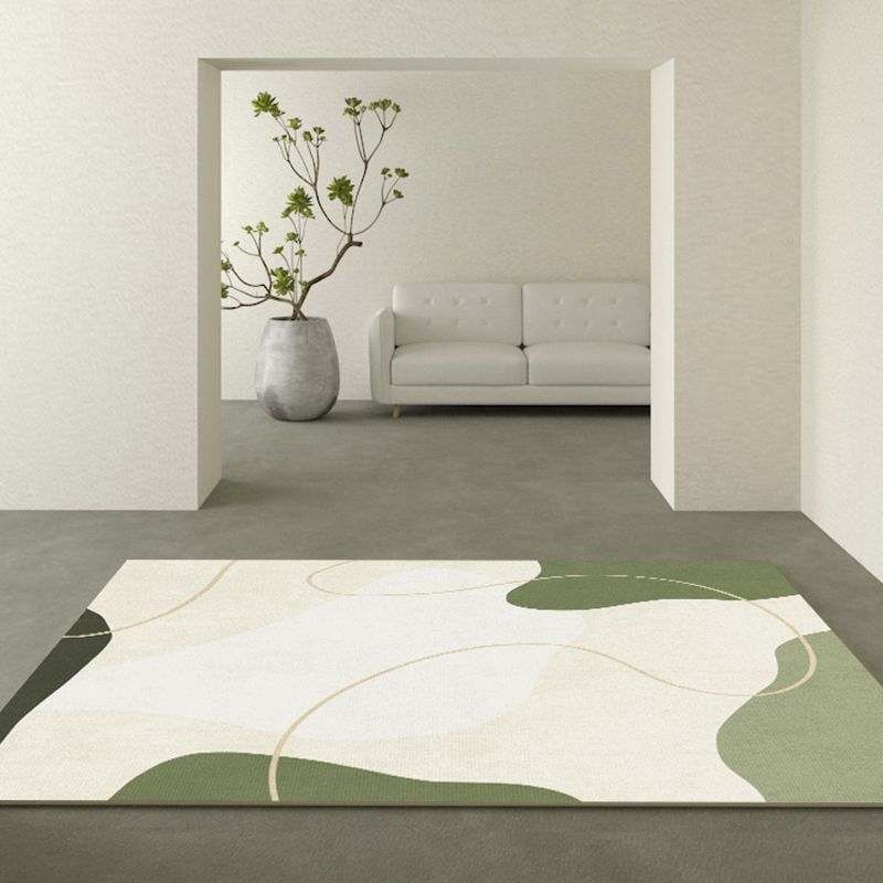 Trendy Colorblock Rug Morandi Color Area Rug Polyester Easy Care Carpet for Bedroom