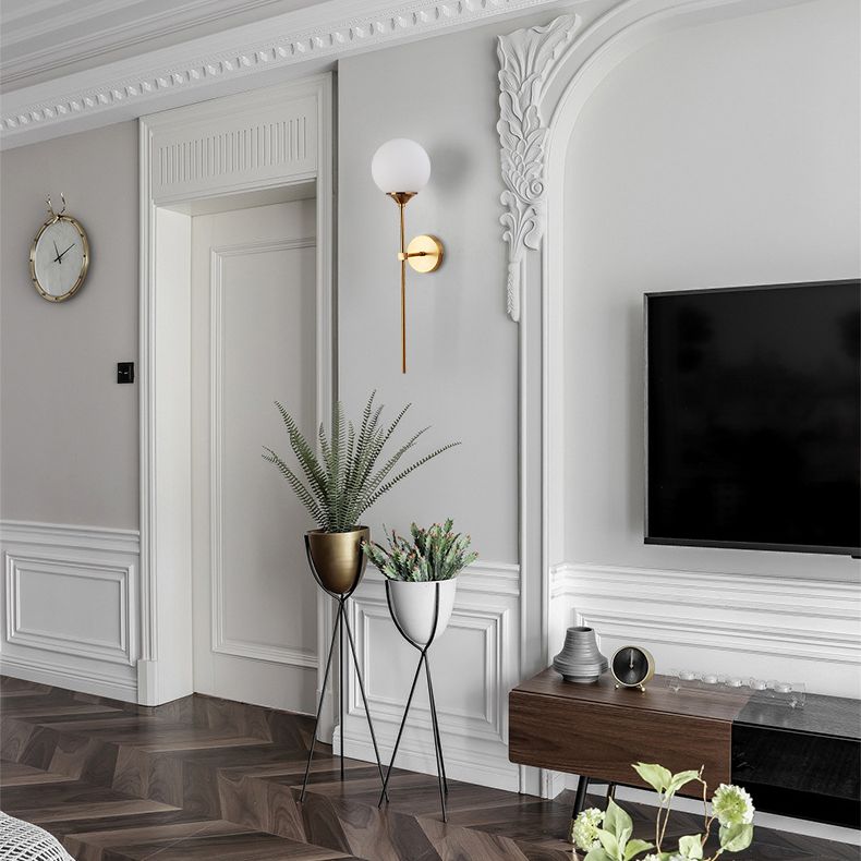 Retro -Nachtwandlampe Langarm Dekorative Glasball Innenwandbeleuchtung