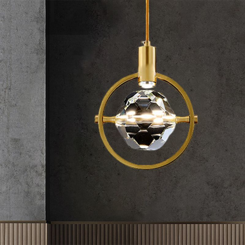 Sfall Cior Crystal Kit lampada sospesa Kit contemporanea camera da letto a led lampada a sospensione anulare in oro