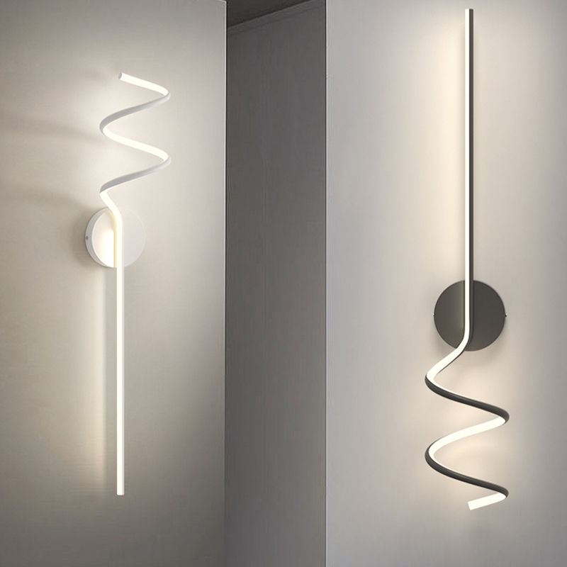 Modern Style Linear Shape Wall Sconce Metal 1 Light Wall Lighting for Living Room