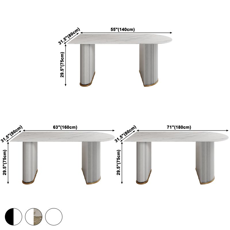 Metal Modern Free Form Indoor Table Sintered Stone Table for Kitchen and Dining Room