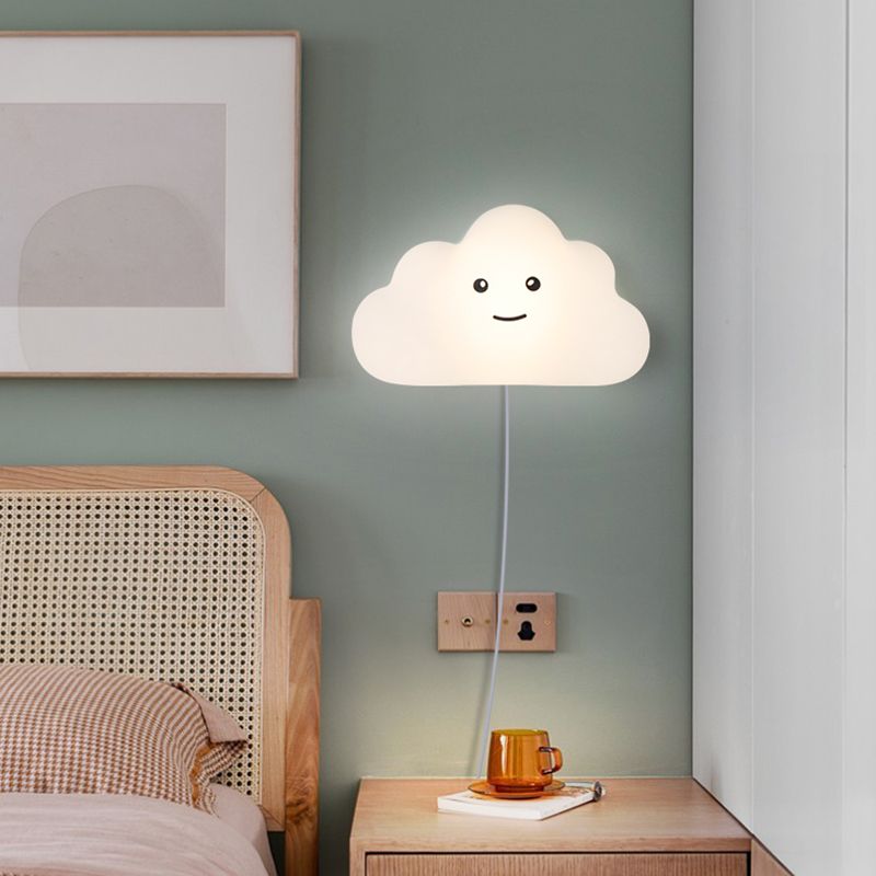 Child Room Wall Sconce Modern Led Simple White Clouds Wall Mounted Light Fixture