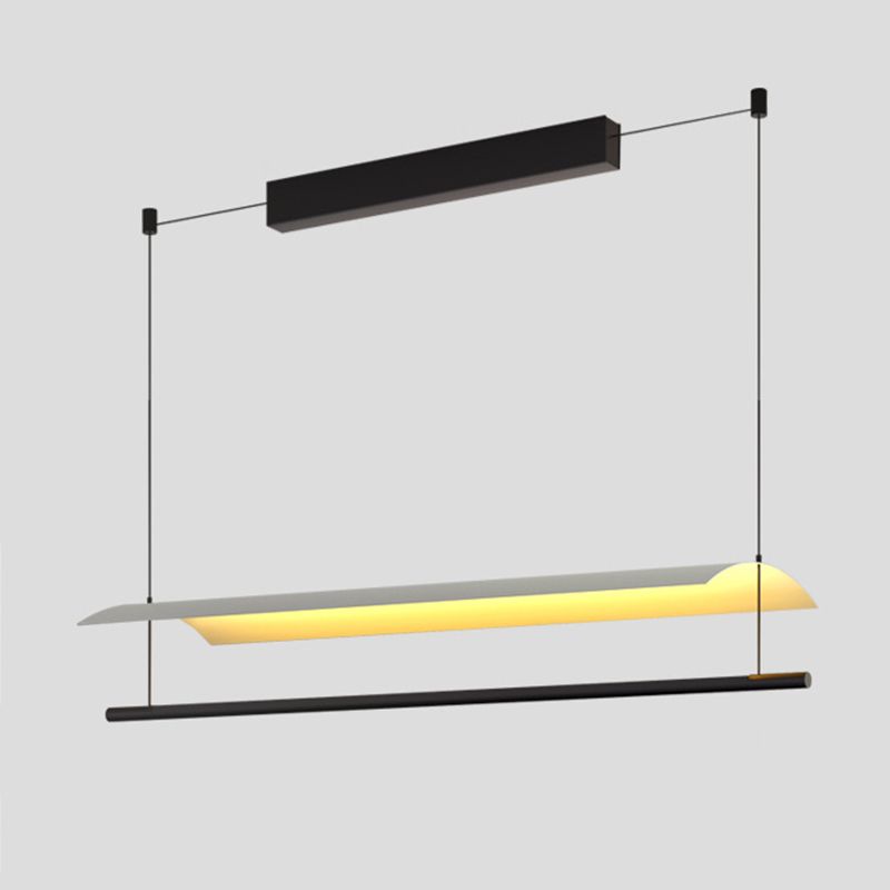 Square Shape Metal Island Pendants Modern Multi Lights Island Pendant Lights in Black
