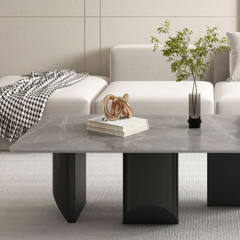 Slate Rectangular Coffee Table Metal Legs Coffee Cocktail Table