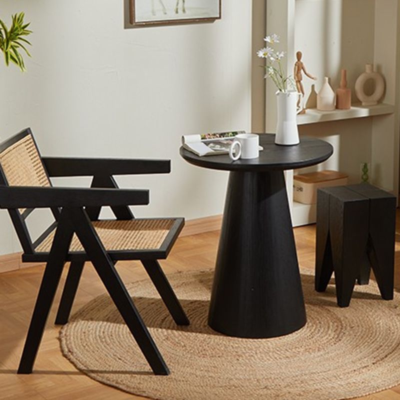 Modernistic Solid Wood Pedestal Round Living Room Side Table