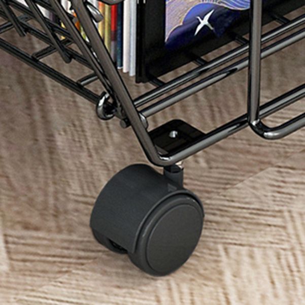 10.43"W Bookshelf Modern Style Bookcase for Study Room Office with Casters