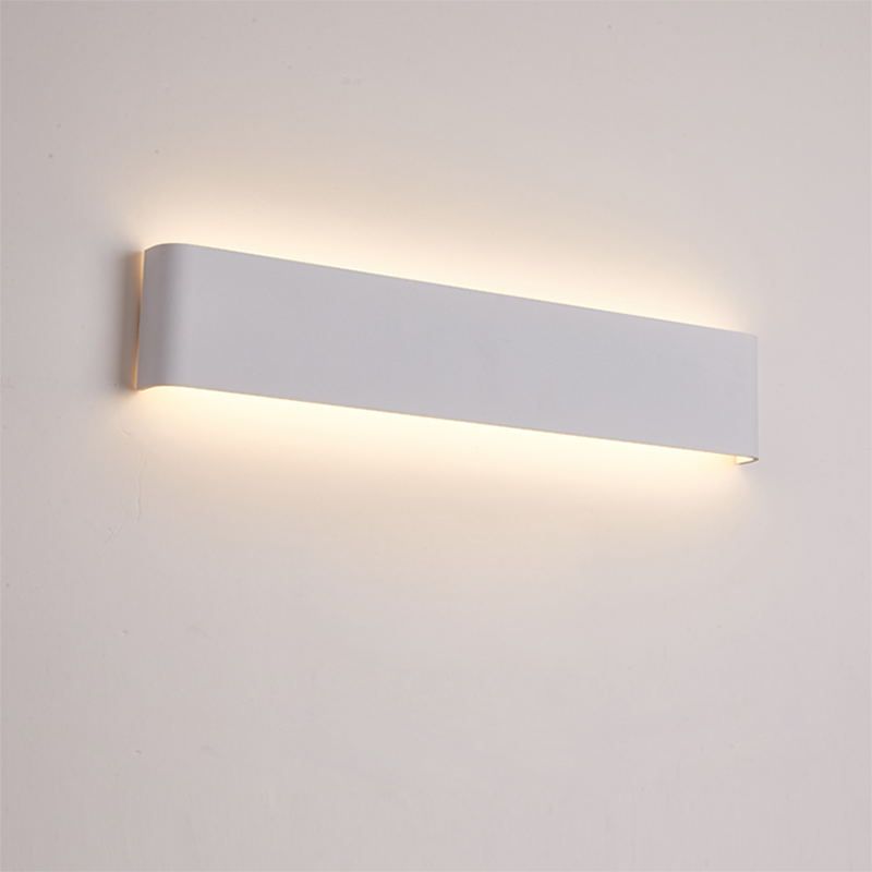 Modern Minimalist Style Rectangular Up and Down LED Wall Sconce Metal Wall Mounted Light Fixture for Bedroom