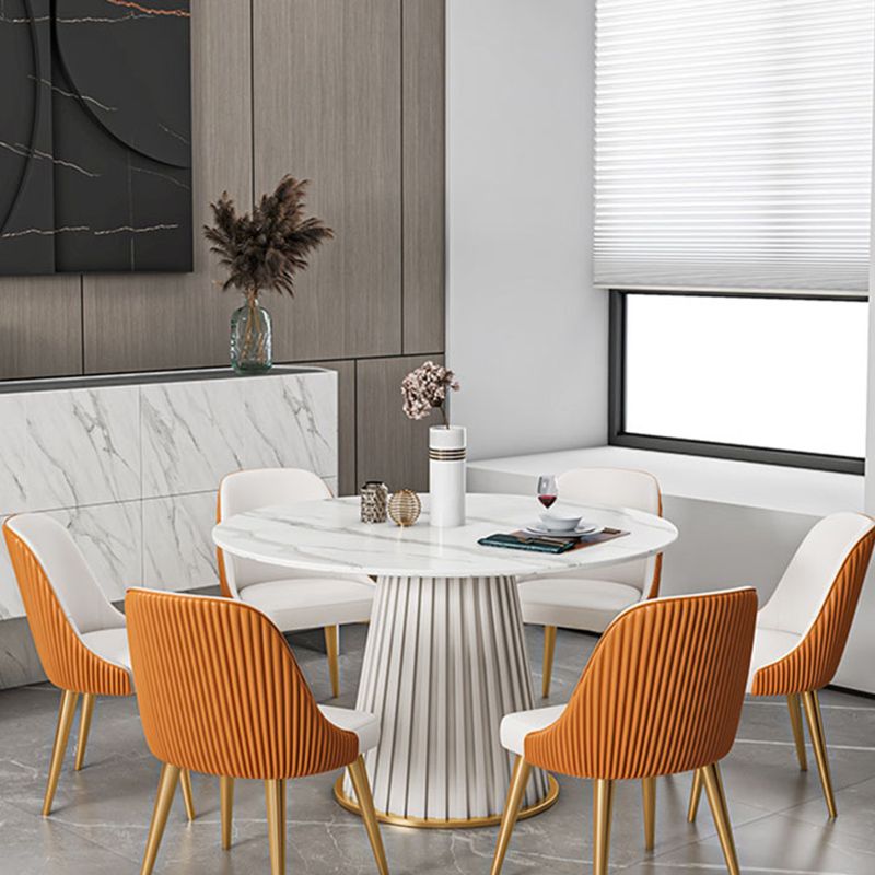 Modern 1/2/5/7 Pieces Dining Set Round Stone Dining Table for Kitchen