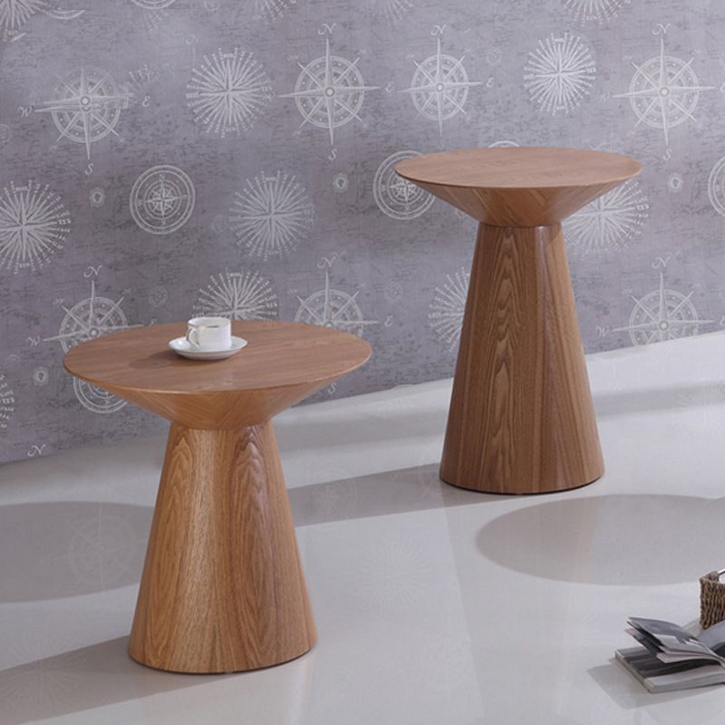 Contemporary Solid Wood Living Room Round/Square Pedestal End Table
