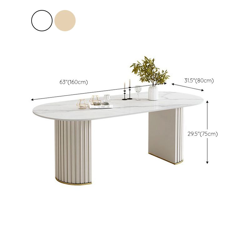 Contemporary Sintered Stone Dining Table Oval Dining Table for Home Use