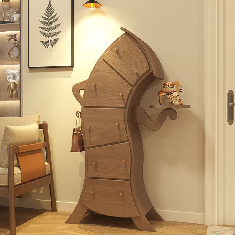 Modern Vertical Lingerie Chest Wood Dresser with 5 Drawers for Bedroom