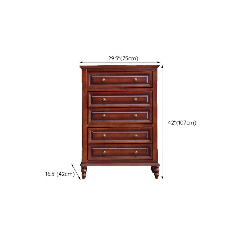 Mid Century Modern Brown Accent Chest Rubberwood 4/5/6 - Drawer Chest