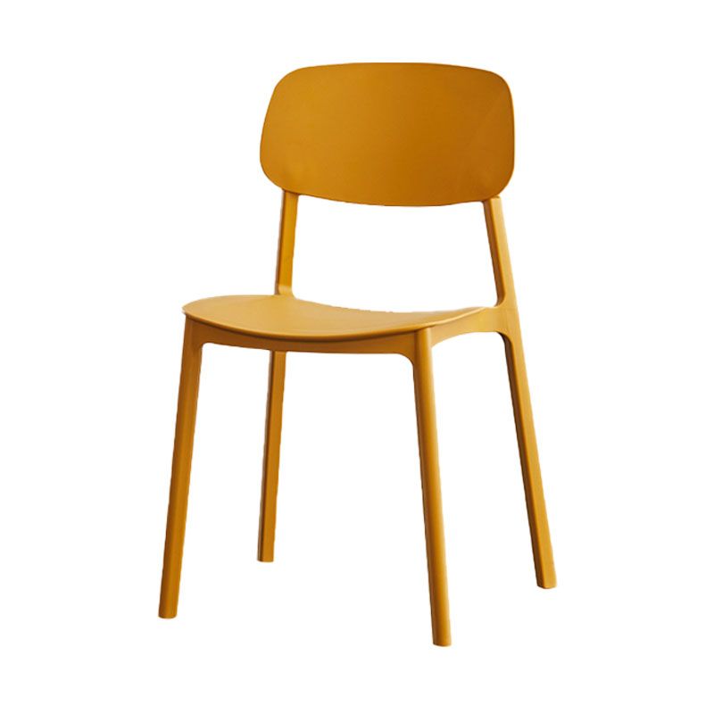 Silla lateral trasera abierta apilable moderna, acabado mate de plástico, silla de comedor