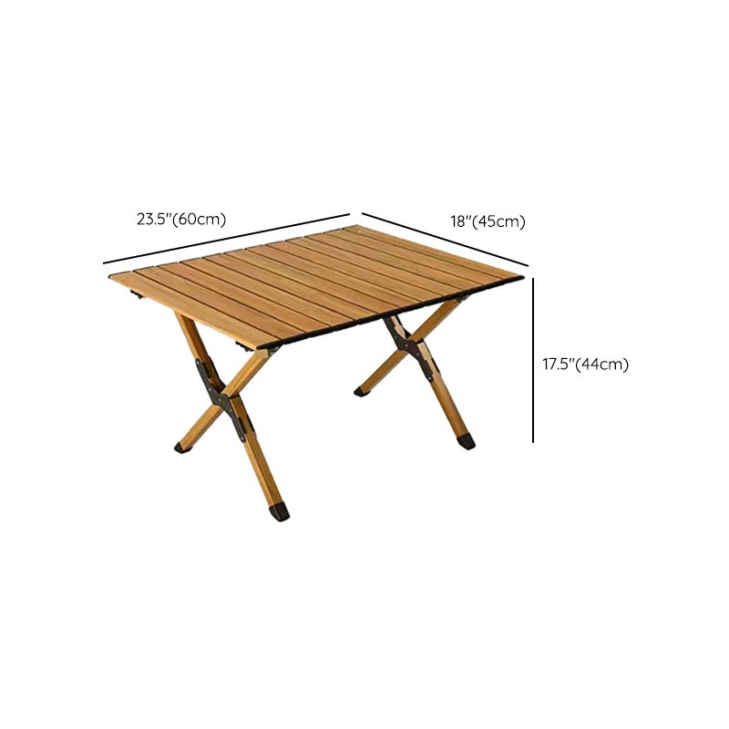Metal Rectangle Camping Table 17.32" High Rustic Brown Foldable Table